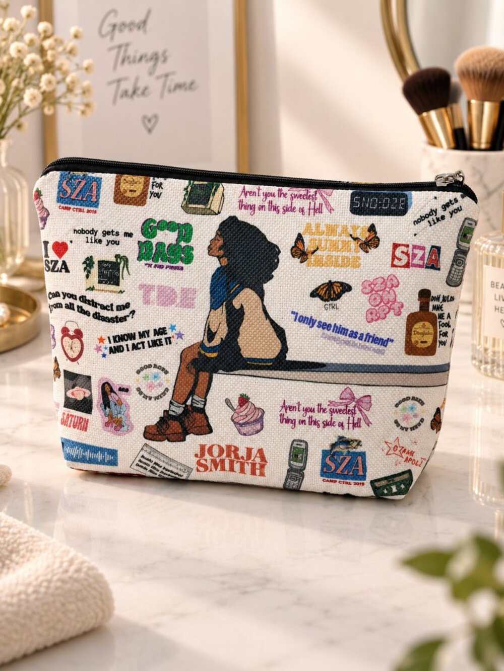 Singer Album Makeup Bag Music Merch Cosmetic Zipper Pouch
